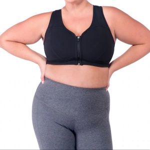 Plus Size Front Zipper Sports Bra by Rainbeau Curves